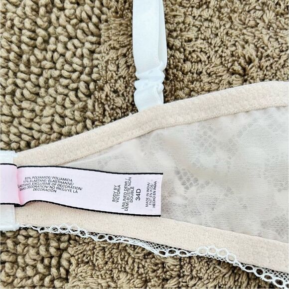 Victoria’s Secret Bra Lace White Tan Size 34D - Picture 9 of 9